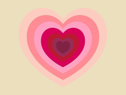 ハートが何重にもなってるイラスト